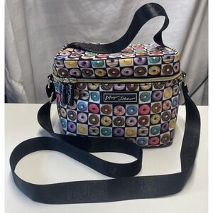 Betsey Johnson Donuts 6 Pack Drink Cooler Insulated Lunch Tote Box Bag Strap